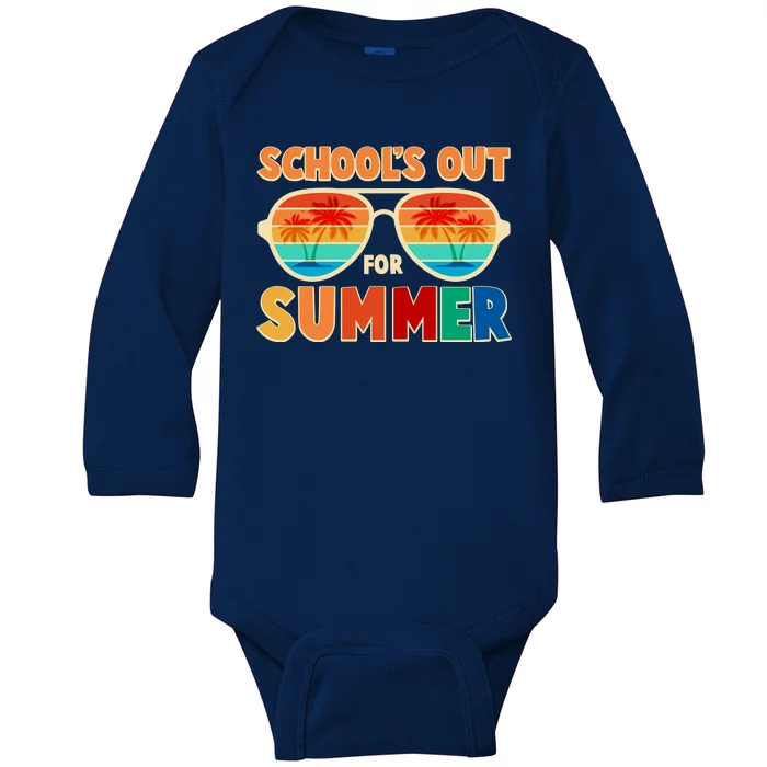 Retro Schools Out For Summer Baby Long Sleeve Bodysuit