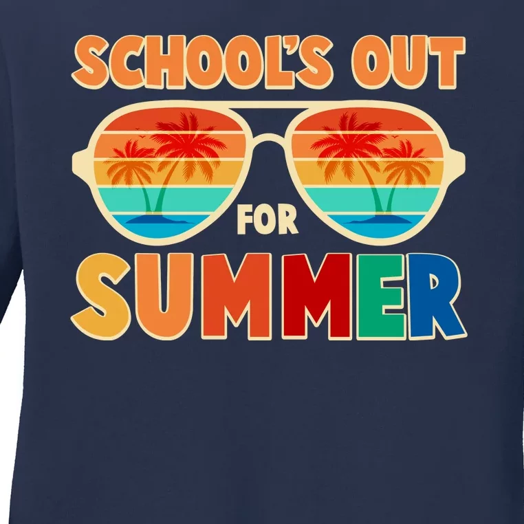 Retro Schools Out For Summer Ladies Long Sleeve Shirt