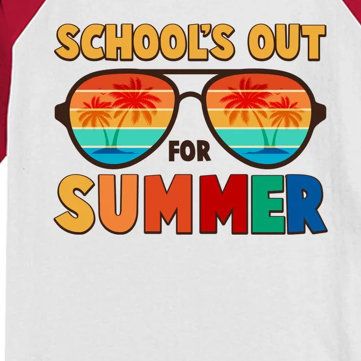 Retro Schools Out For Summer Kids Colorblock Raglan Jersey