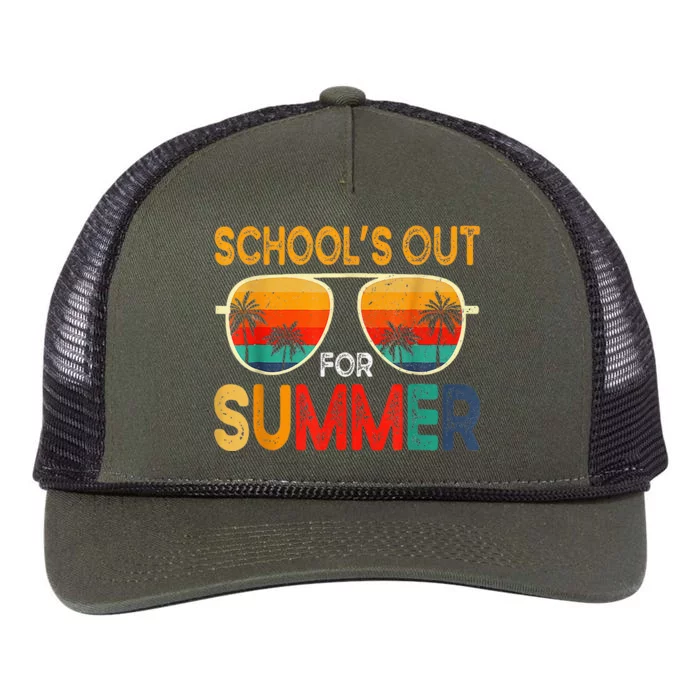 Retro Schools Out For Summer Retro Rope Trucker Hat Cap