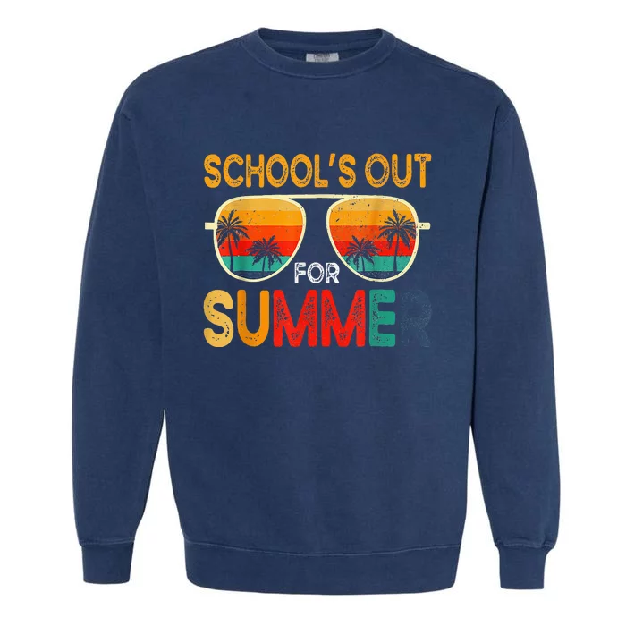 Retro Schools Out For Summer Garment-Dyed Sweatshirt