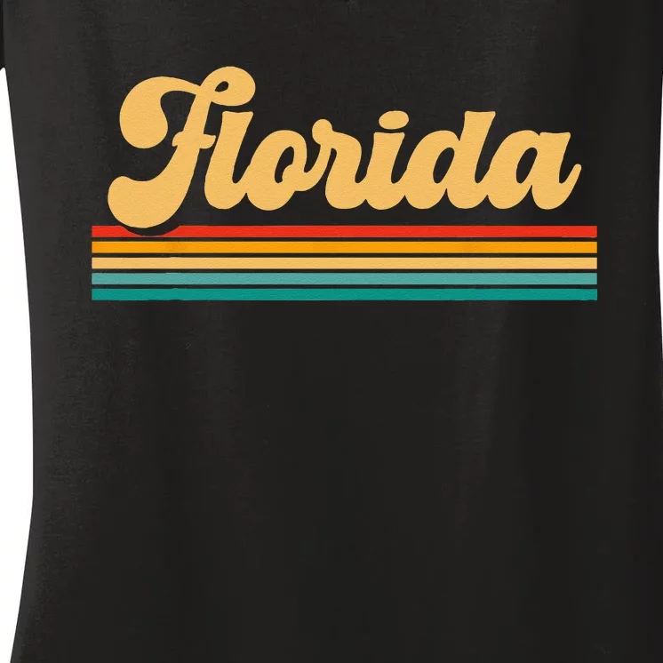 Retro State Of Florida Women's V-Neck T-Shirt