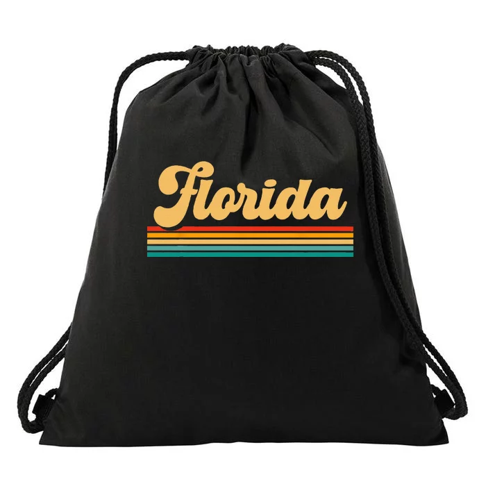 Retro State Of Florida Drawstring Bag