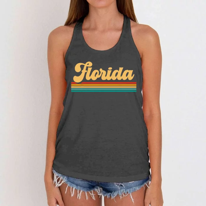 Retro State Of Florida Women's Knotted Racerback Tank