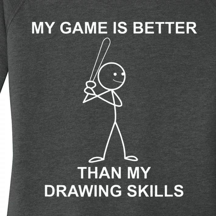 retro Stick people saying for baseball players. Women's Perfect Tri Tunic Long Sleeve Shirt