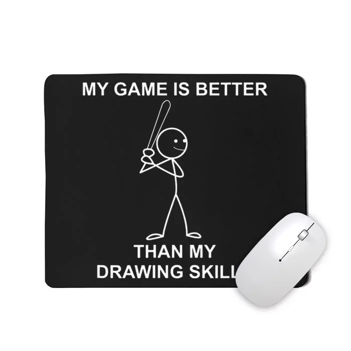 retro Stick people saying for baseball players. Mousepad