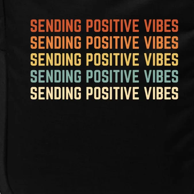 Retro Sending Positive Vibes Saying Self Care Mental Health Impact Tech Backpack