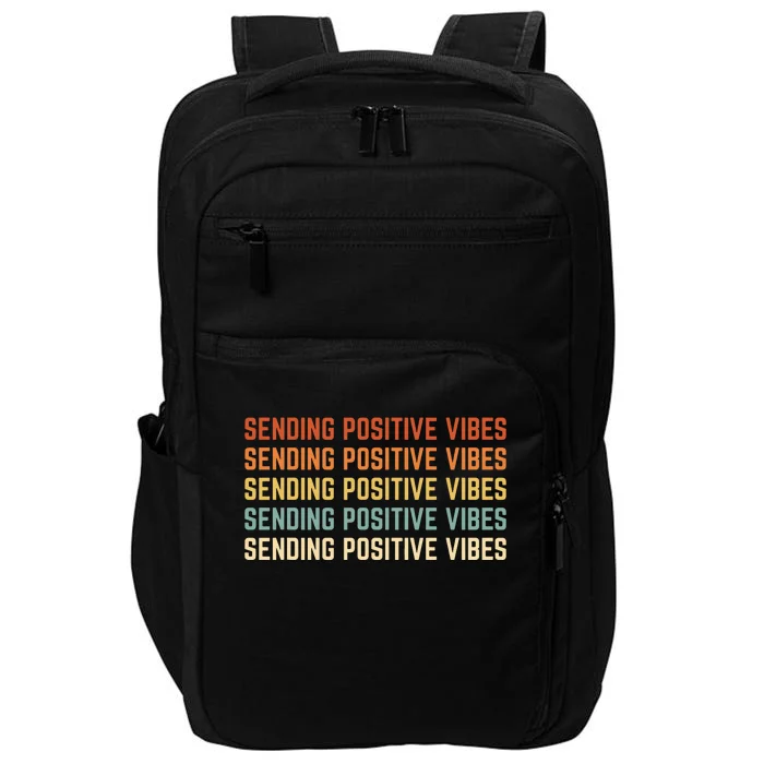 Retro Sending Positive Vibes Saying Self Care Mental Health Impact Tech Backpack