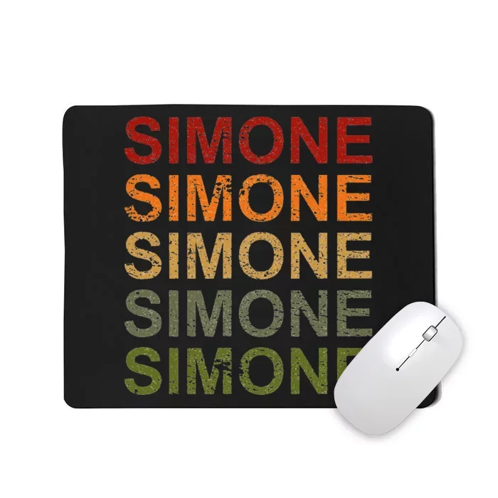 Retro Simone Personalized Simone Name Girl Woman Simone Mousepad