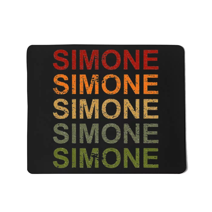 Retro Simone Personalized Simone Name Girl Woman Simone Mousepad