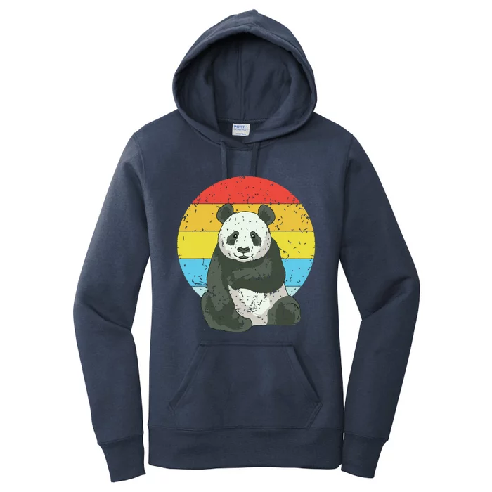 Retro Sunset Panda Kawaii Vintage Panda Women's Pullover Hoodie