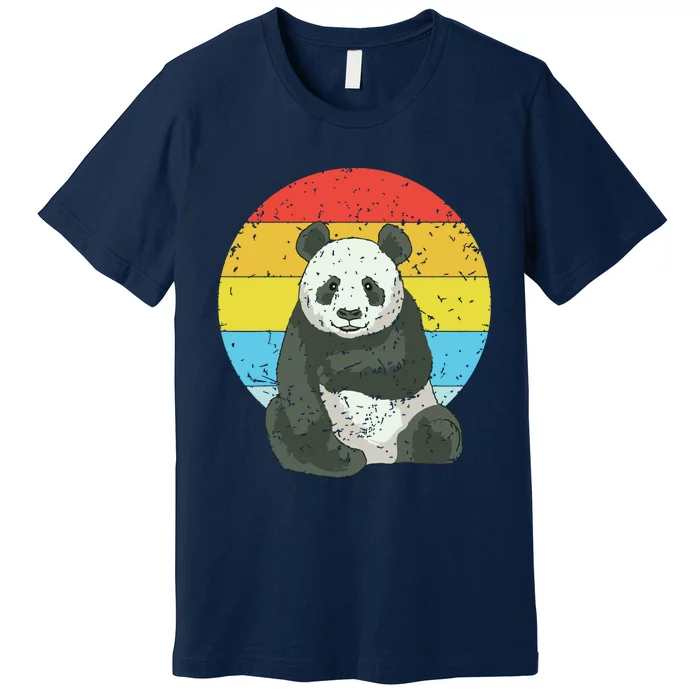 Retro Sunset Panda Kawaii Vintage Panda Premium T-Shirt