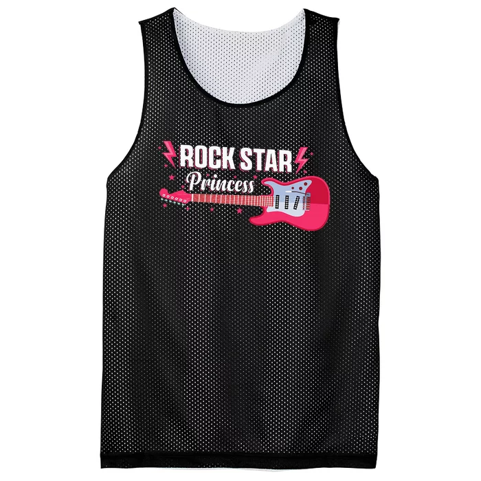 Rock Star Princess Guitar Music Punk Rock Mesh Reversible Basketball Jersey Tank