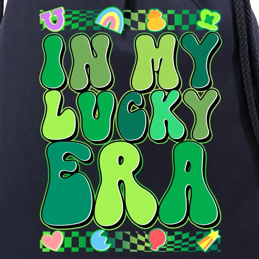 Retro St Patricks Day In My Lucky Era Drawstring Bag