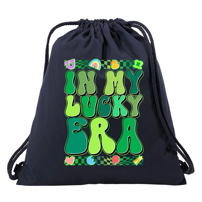 Retro St Patricks Day In My Lucky Era Drawstring Bag