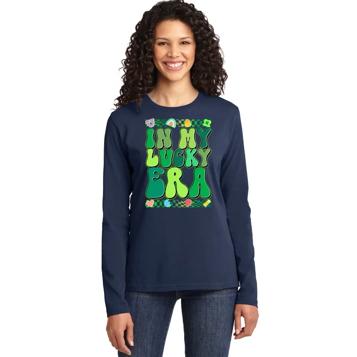 Retro St Patricks Day In My Lucky Era Ladies Long Sleeve Shirt