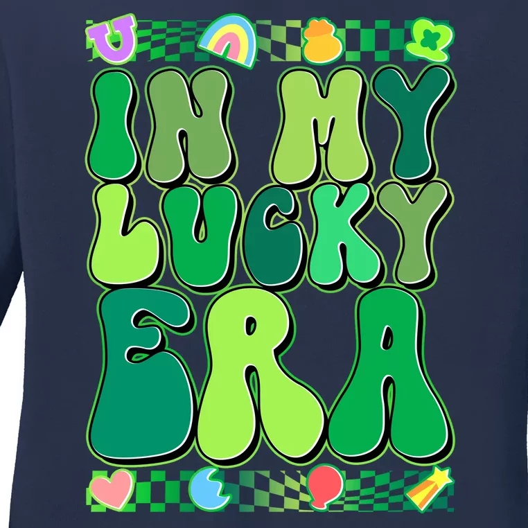 Retro St Patricks Day In My Lucky Era Ladies Long Sleeve Shirt