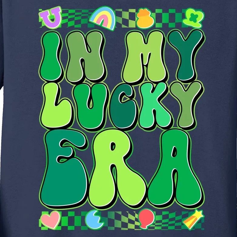 Retro St Patricks Day In My Lucky Era Kids Long Sleeve Shirt