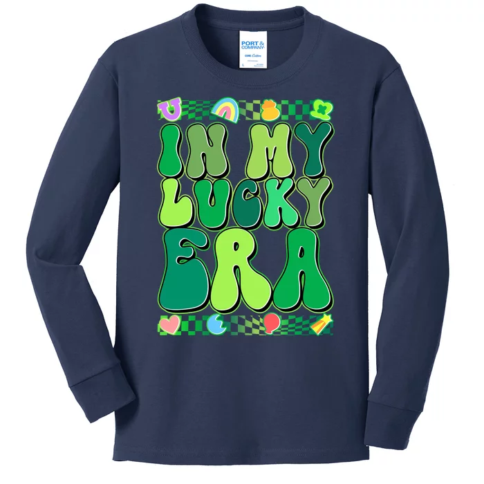 Retro St Patricks Day In My Lucky Era Kids Long Sleeve Shirt