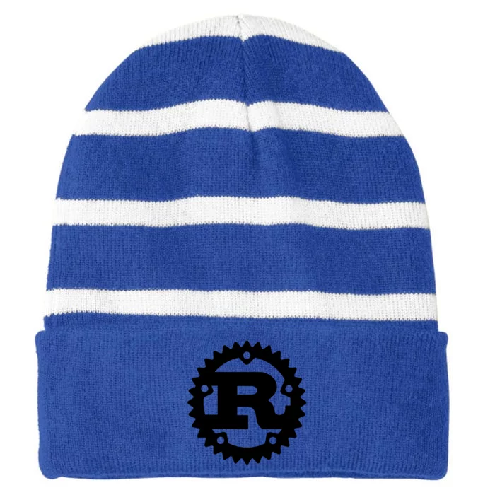 Rust Systems Programming Language Striped Beanie with Solid Band