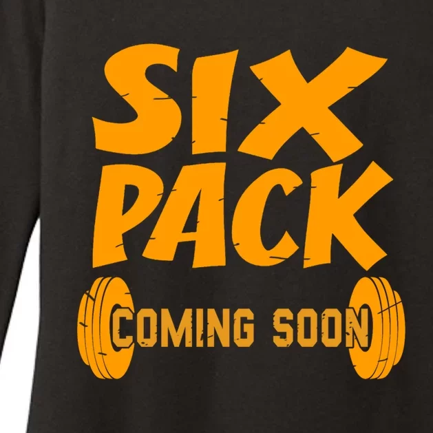 Retro Six Pack Coming Soon Awesome Gym Gift Present Gift Womens CVC Long Sleeve Shirt