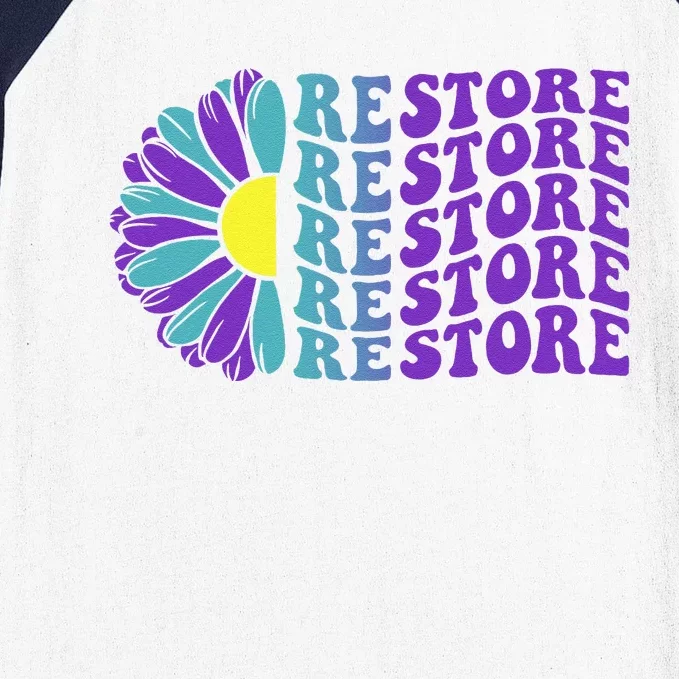 Restore Suicide Prevention Awareness Sunflower Baseball Sleeve Shirt