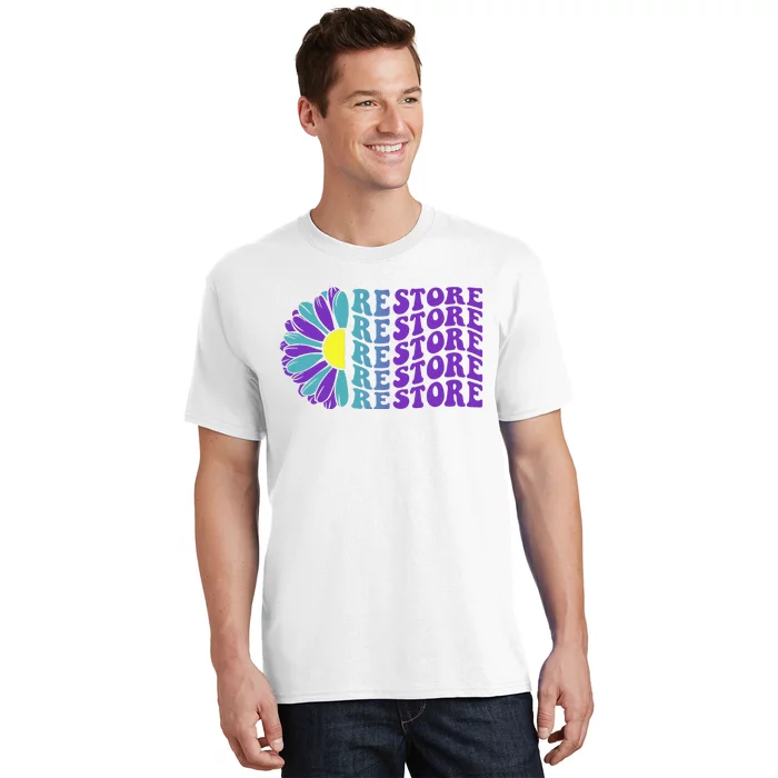 Restore Suicide Prevention Awareness Sunflower T-Shirt