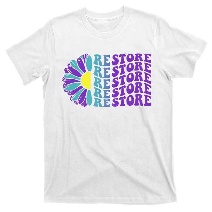 Restore Suicide Prevention Awareness Sunflower T-Shirt