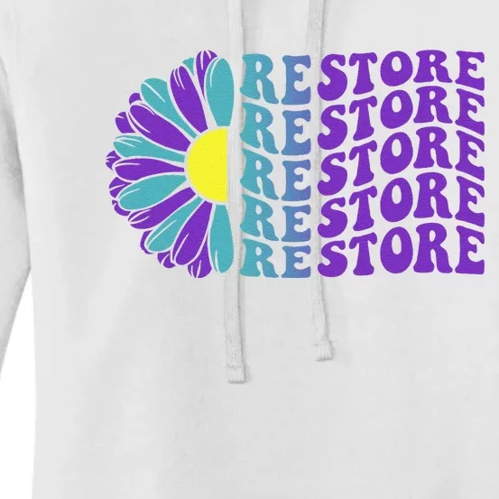 Restore Suicide Prevention Awareness Sunflower Women's Pullover Hoodie