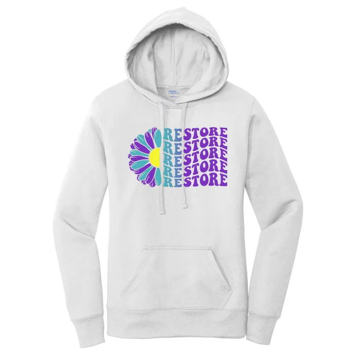 Restore Suicide Prevention Awareness Sunflower Women's Pullover Hoodie