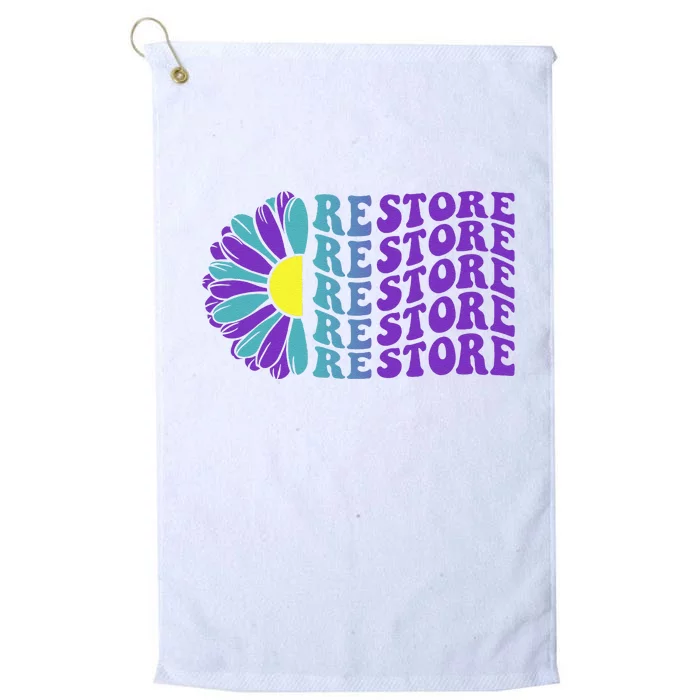 Restore Suicide Prevention Awareness Sunflower Platinum Collection Golf Towel