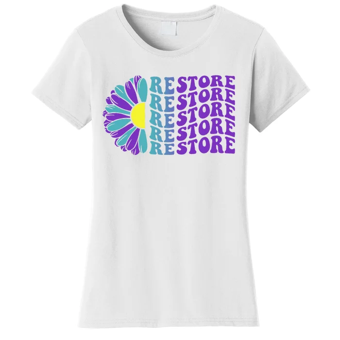 Restore Suicide Prevention Awareness Sunflower Women's T-Shirt