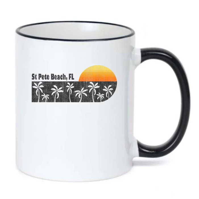 Retro St Pete Beach Florida Beach Black Color Changing Mug