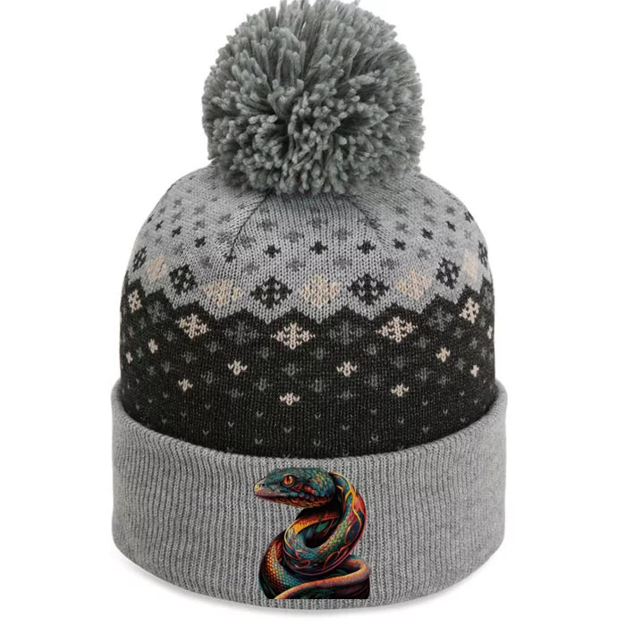 Realistic Snake Posing The Baniff Cuffed Pom Beanie