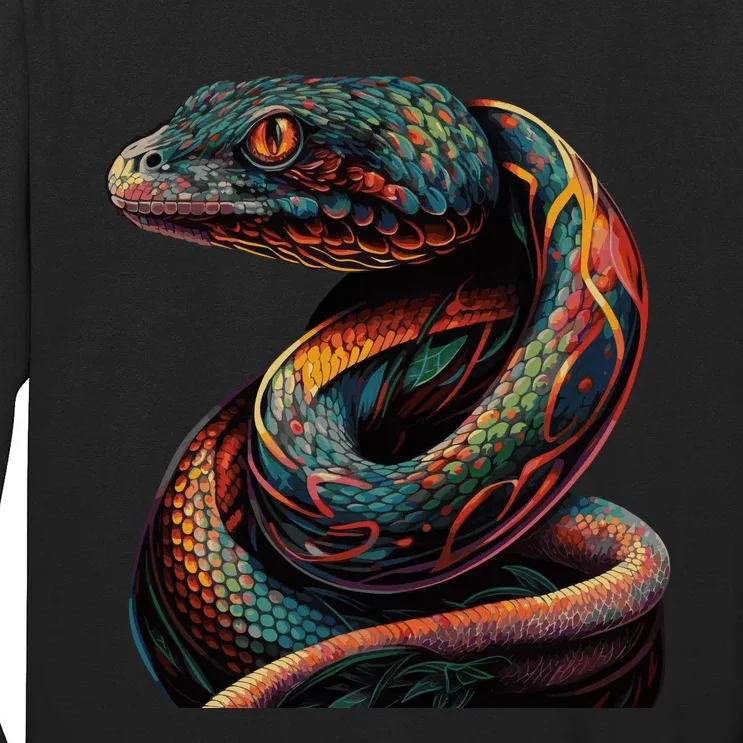 Realistic Snake Posing Long Sleeve Shirt