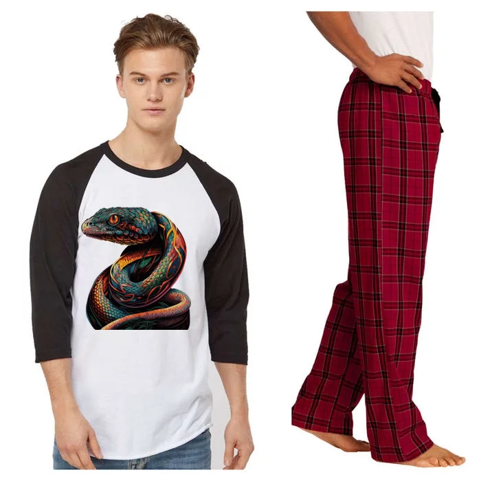 Realistic Snake Posing Raglan Sleeve Pajama Set