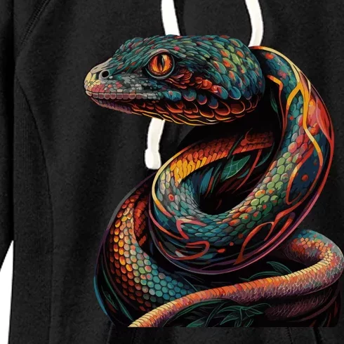 Realistic Snake Posing Women's Fleece Hoodie