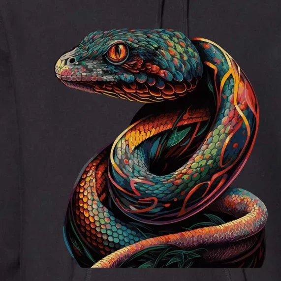 Realistic Snake Posing Premium Hoodie