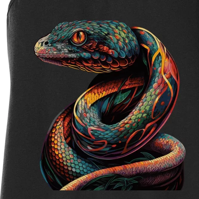 Realistic Snake Posing Women's Racerback Tank