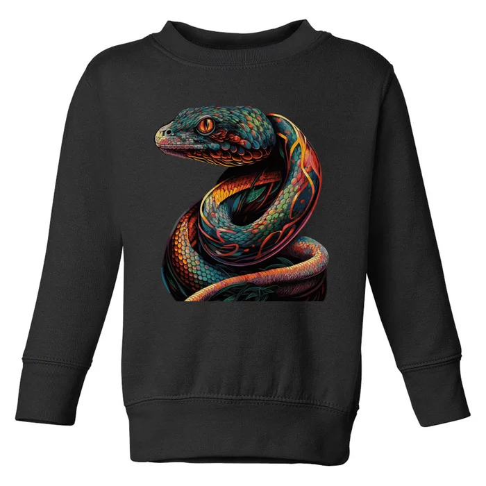 Realistic Snake Posing Toddler Sweatshirt