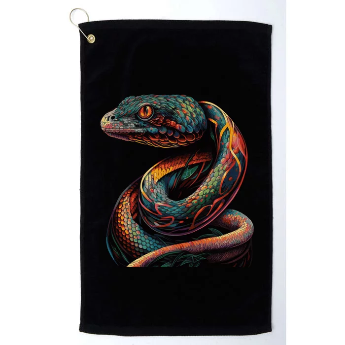 Realistic Snake Posing Platinum Collection Golf Towel