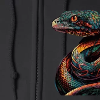 Realistic Snake Posing Full Zip Hoodie