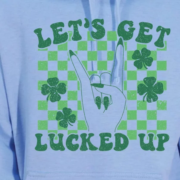 Retro St Patty's Day Lets Get Lucked Up Unisex Surf Hoodie