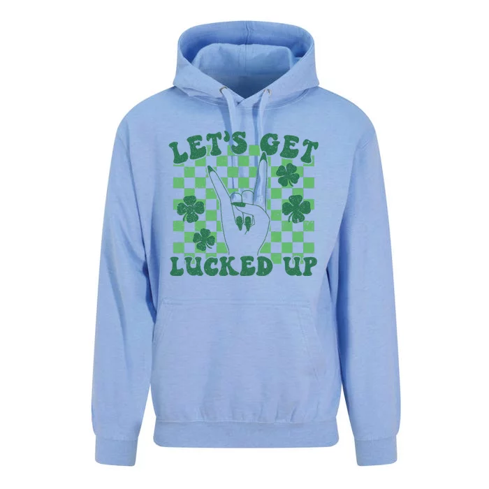 Retro St Patty's Day Lets Get Lucked Up Unisex Surf Hoodie