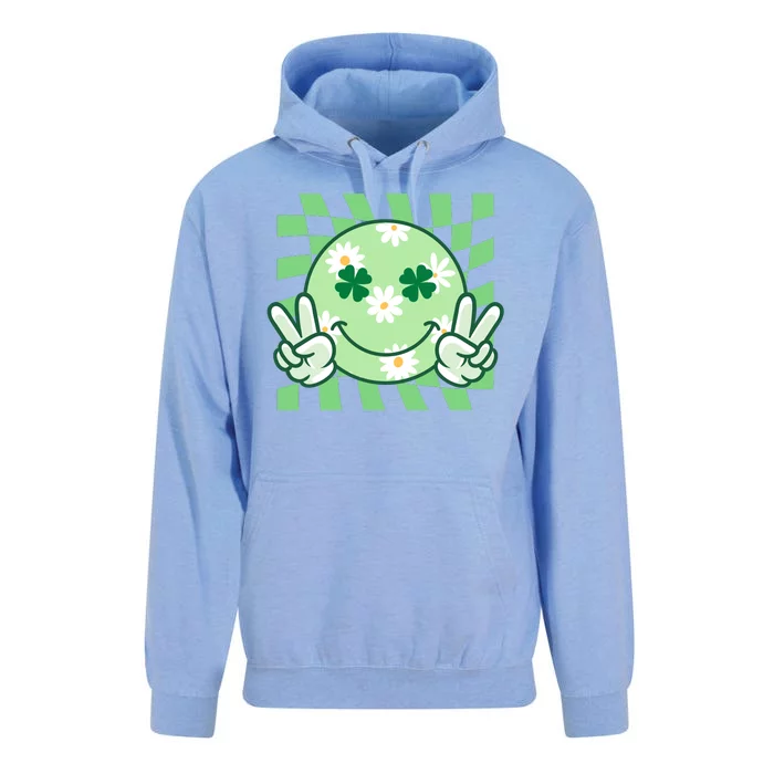 Retro St Patricks Day Smiley Emoji Peace Sign Unisex Surf Hoodie