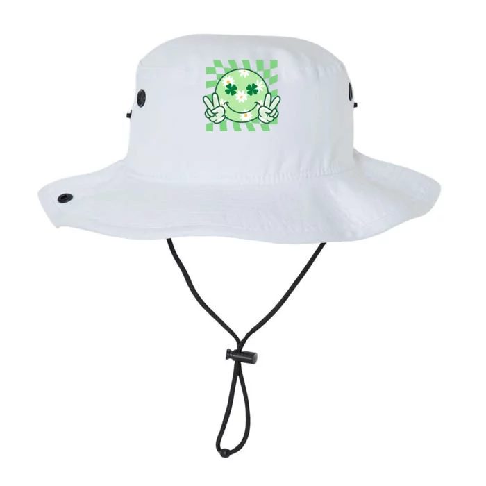 Retro St Patricks Day Smiley Emoji Peace Sign Legacy Cool Fit Booney Bucket Hat