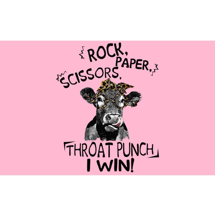 Rock Scissors Paper Throat Punch I Win Funny Cow Heifer Bumper Sticker