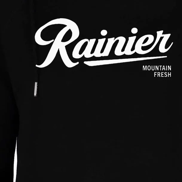 Rainier Style Pale Logo Womens Funnel Neck Pullover Hood