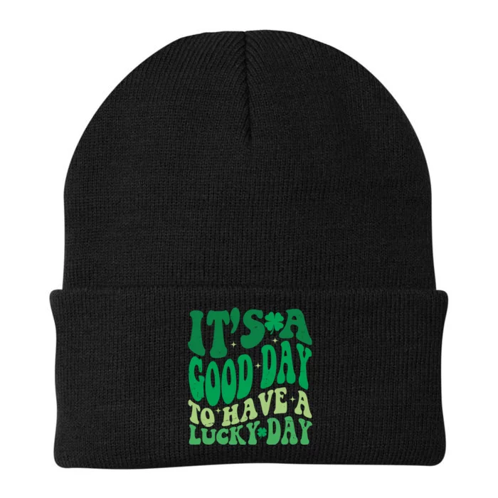 Retro St Patricks Day Irish Its A Good Day To Have A Lucky Day Knit Cap Winter Beanie