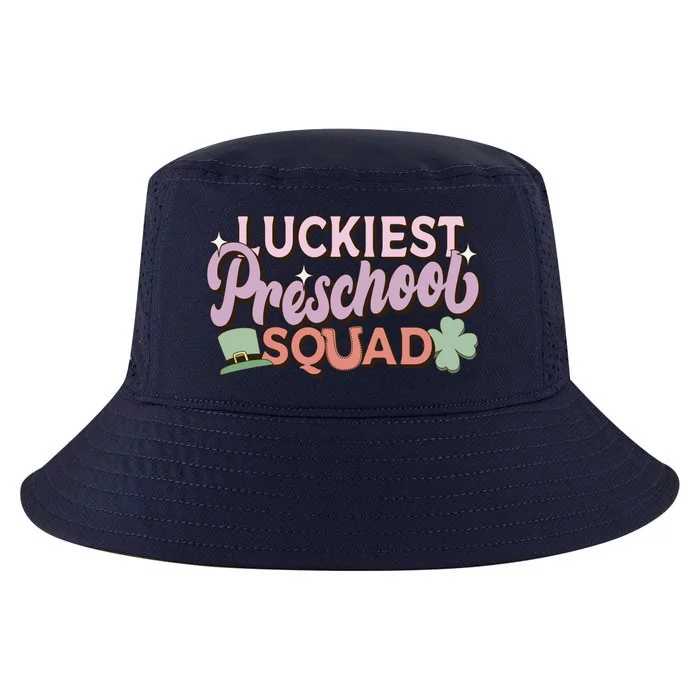 Retro St Patricks Day Teacher Gift Luckiest Preschool Squad Cool Comfort Performance Bucket Hat